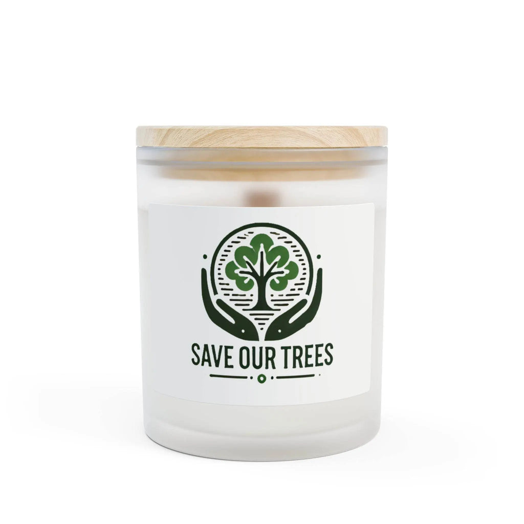Earth-Inspired Candle – Eco-Friendly Frosted Glass with Wooden Wick (50-Hour Burn) - Our Sacred Serenity Store