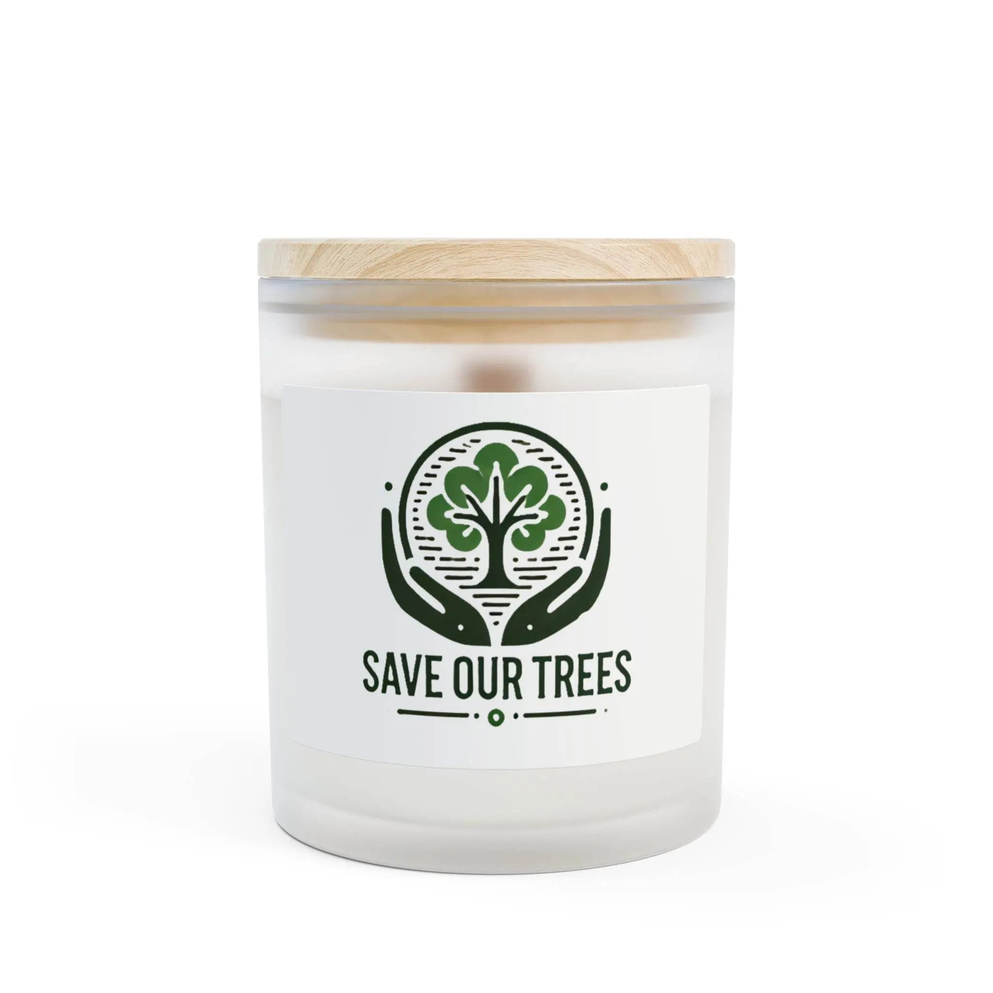Earth-Inspired Candle – Eco-Friendly Frosted Glass with Wooden Wick (50-Hour Burn) - Our Sacred Serenity Store