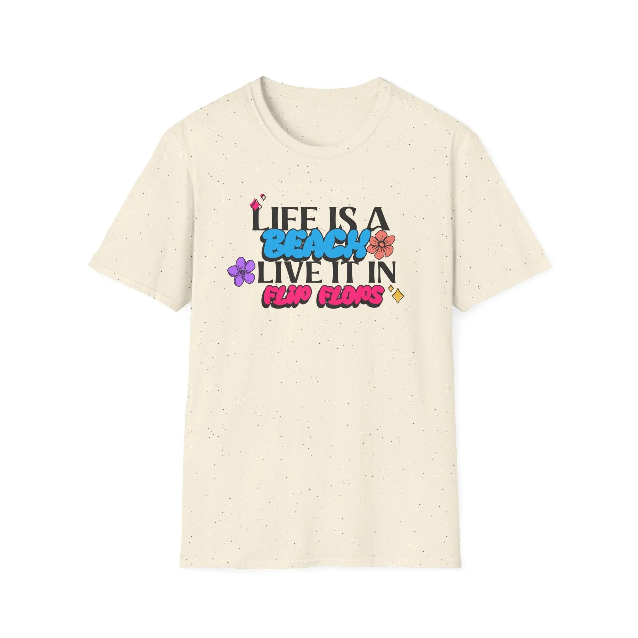 🌴 Life is a Beach, So Live It in Flip Flops T-Shirt Printify