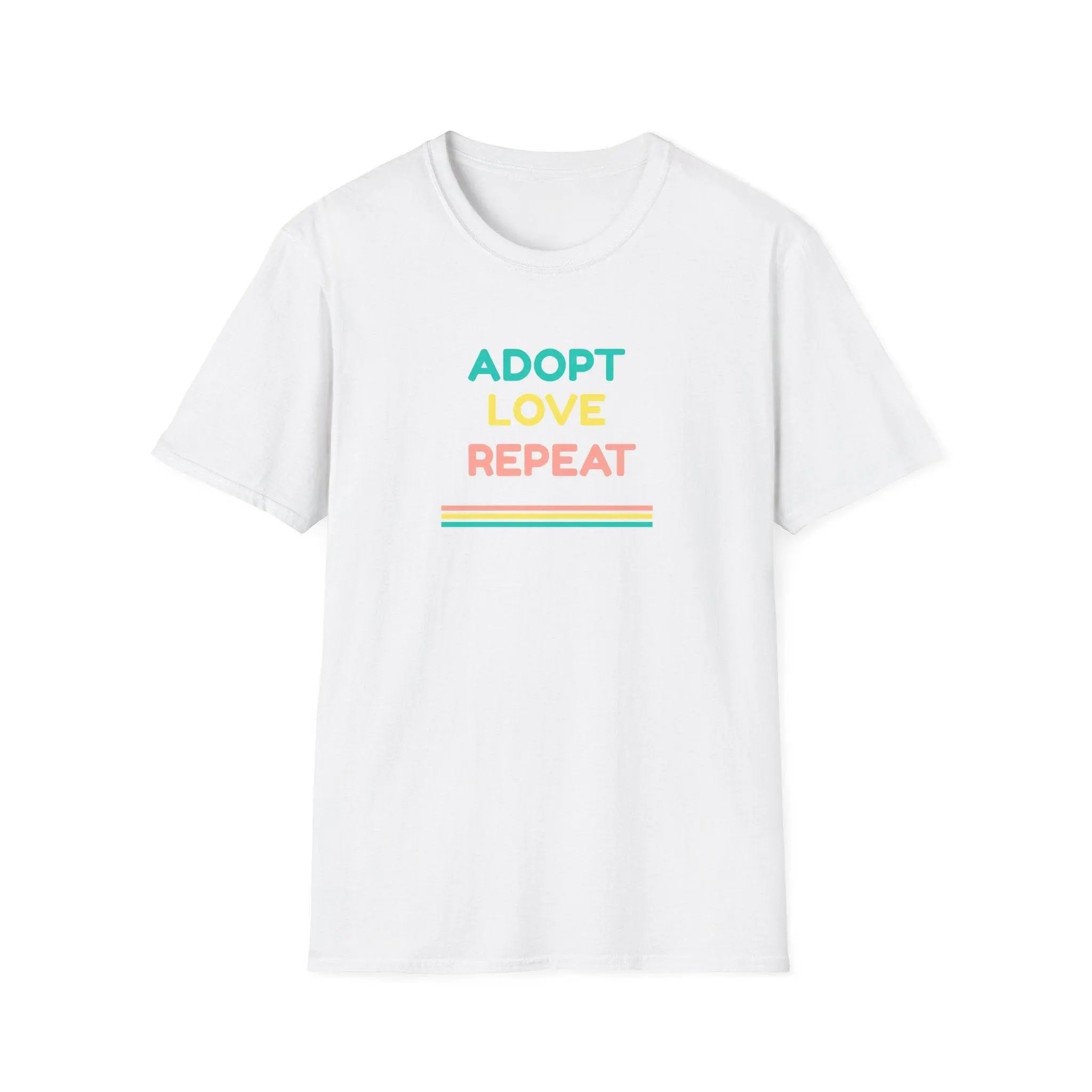 Adopt Love Repeat Unisex Softstyle T-Shirt - Perfect for Animal Lovers - Our Sacred Serenity Store