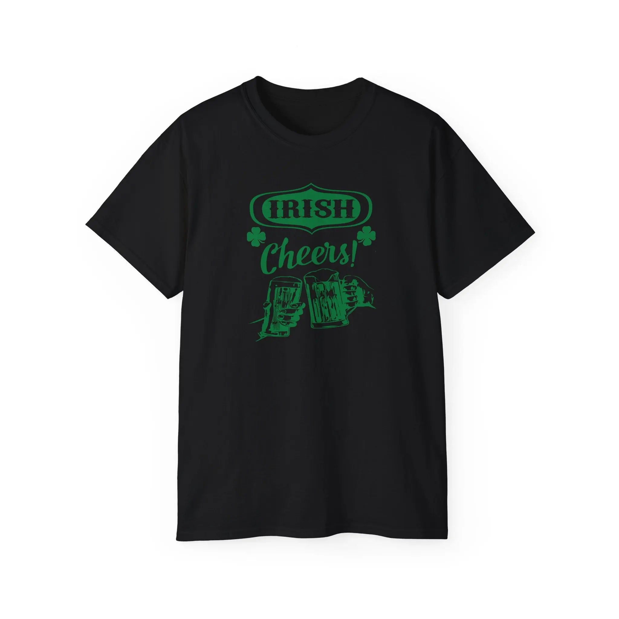 Irish Cheers Classic Design T-Shirt Exudes a Festive Vibe for St. Patrick's Day Printify