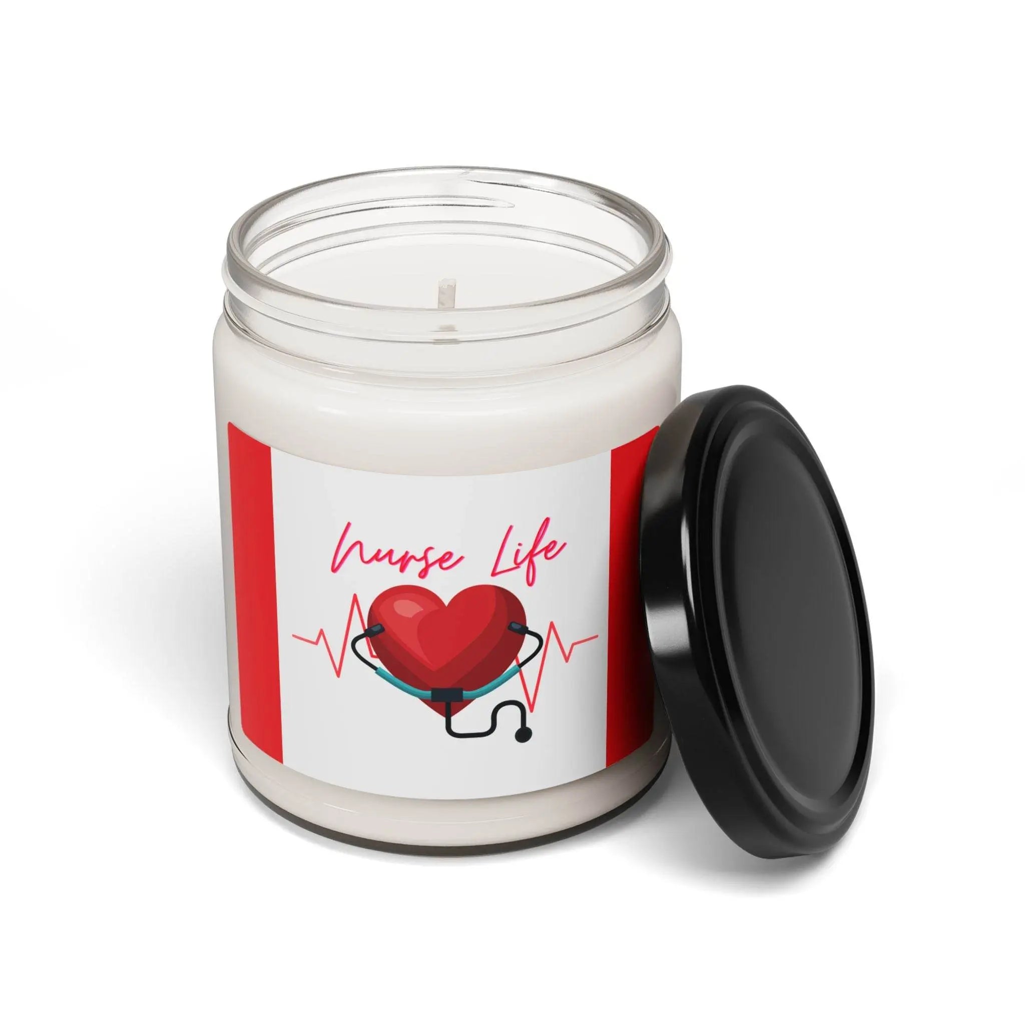 Candle, Nurse Life design, aromatherapy gift, relaxing home decor, healthcare worker present, scented soy candle - Our Sacred Serenity Store