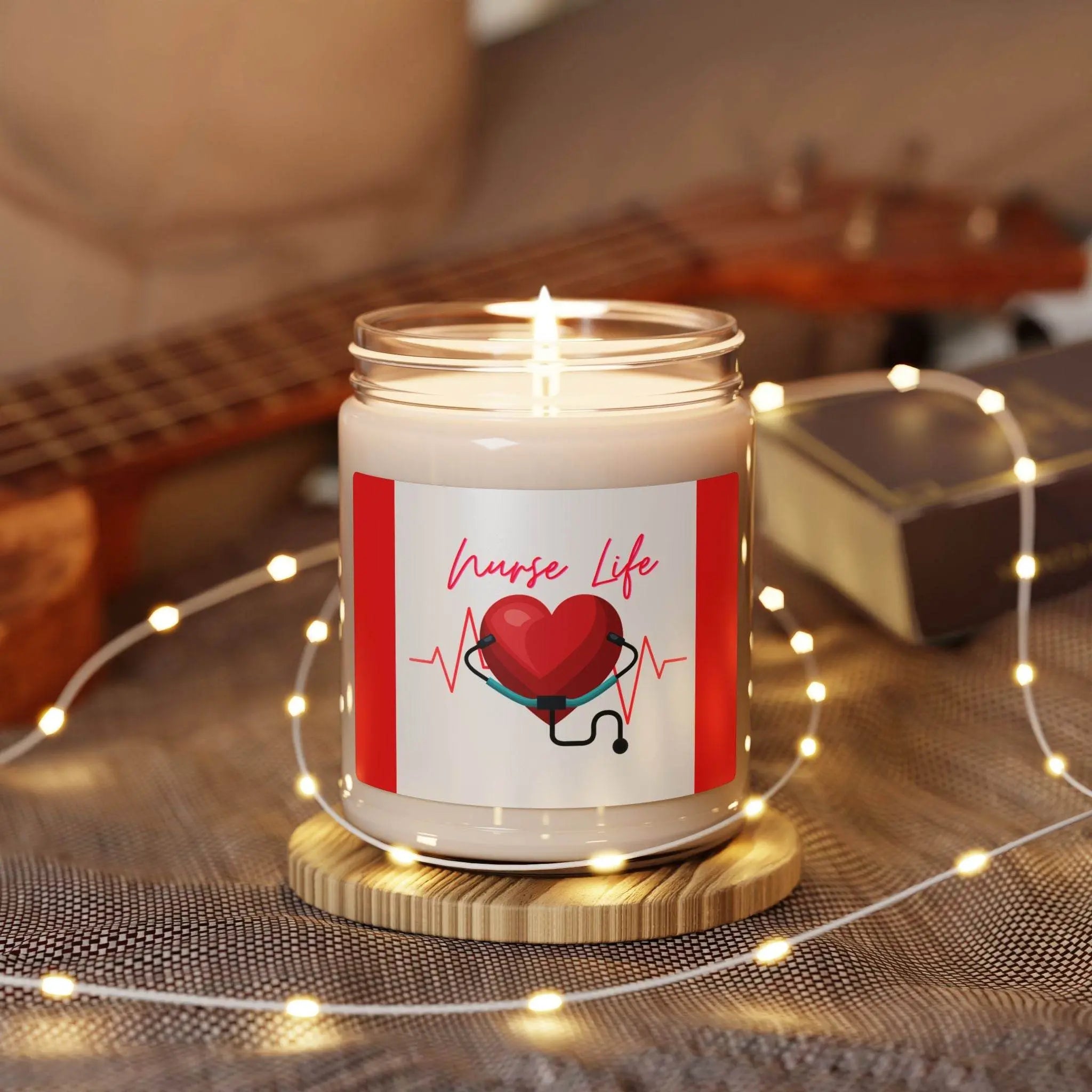 Candle, Nurse Life design, aromatherapy gift, relaxing home decor, healthcare worker present, scented soy candle - Our Sacred Serenity Store