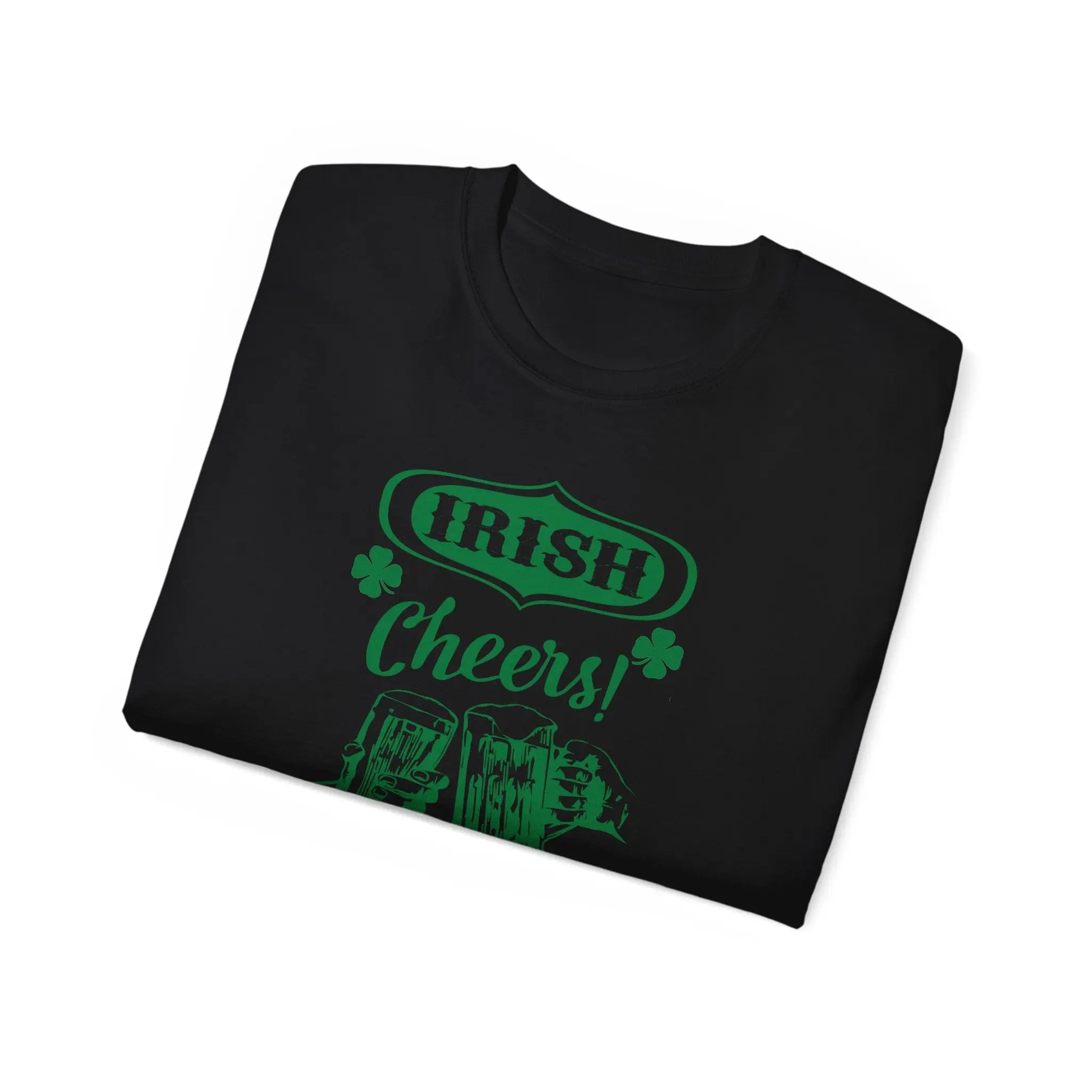 Irish Cheers Classic Design T-Shirt Exudes a Festive Vibe for St. Patrick's Day Printify