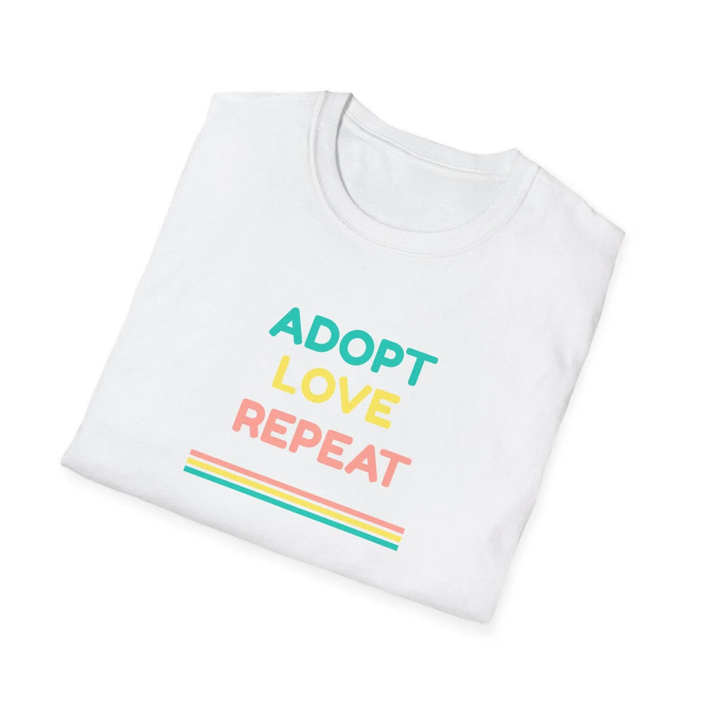 Adopt Love Repeat Unisex Softstyle T-Shirt - Perfect for Animal Lovers - Our Sacred Serenity Store