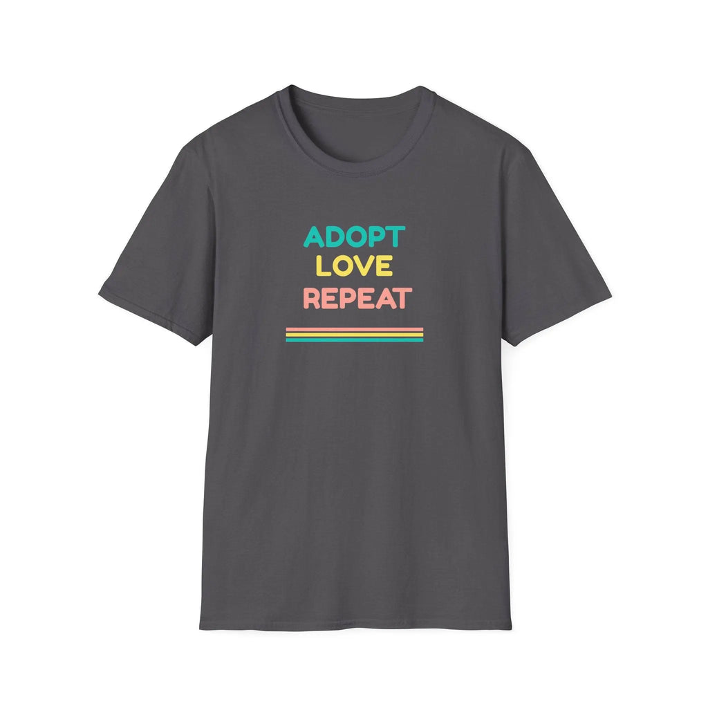 Adopt Love Repeat Unisex Softstyle T-Shirt - Perfect for Animal Lovers - Our Sacred Serenity Store