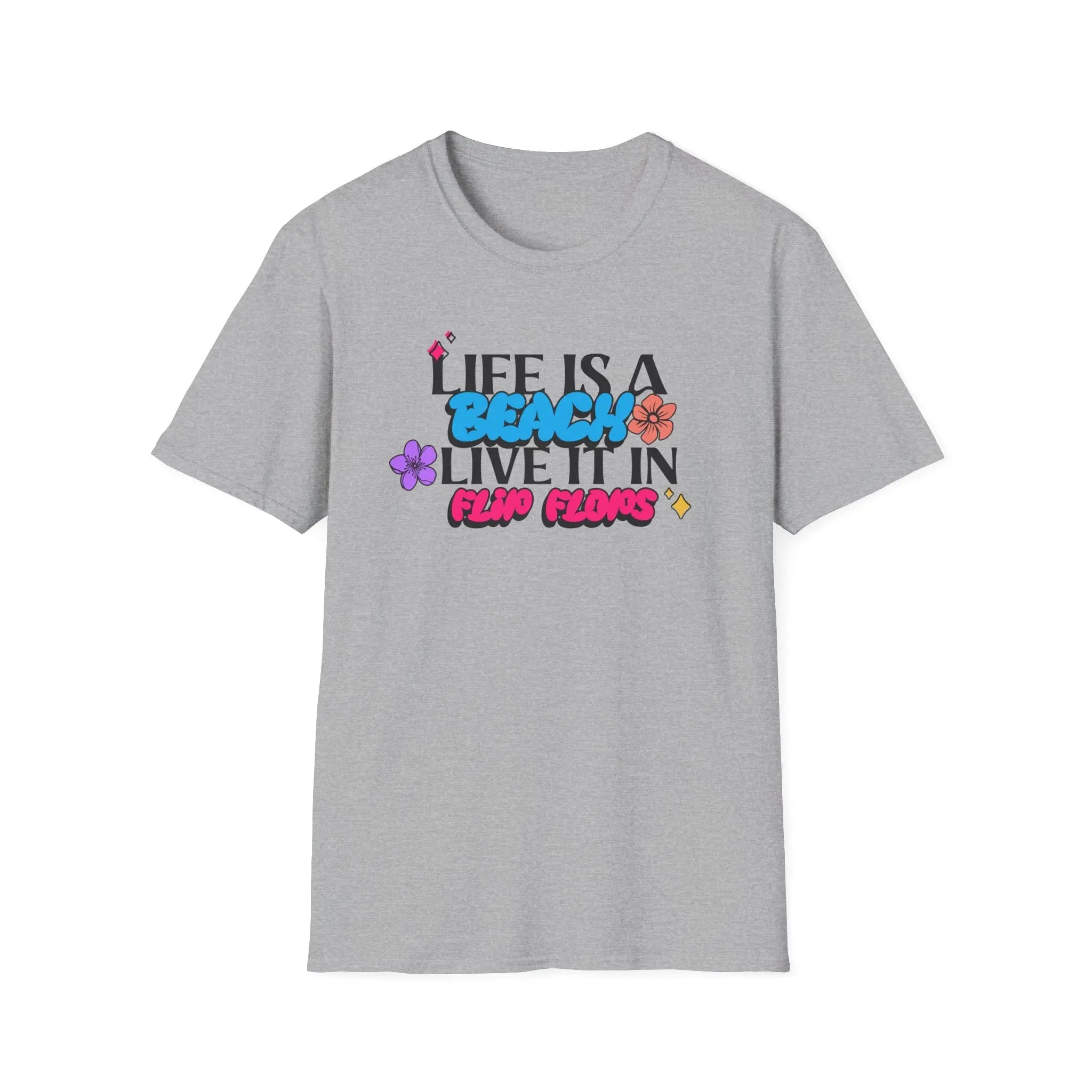 🌴 Life is a Beach, So Live It in Flip Flops T-Shirt Printify