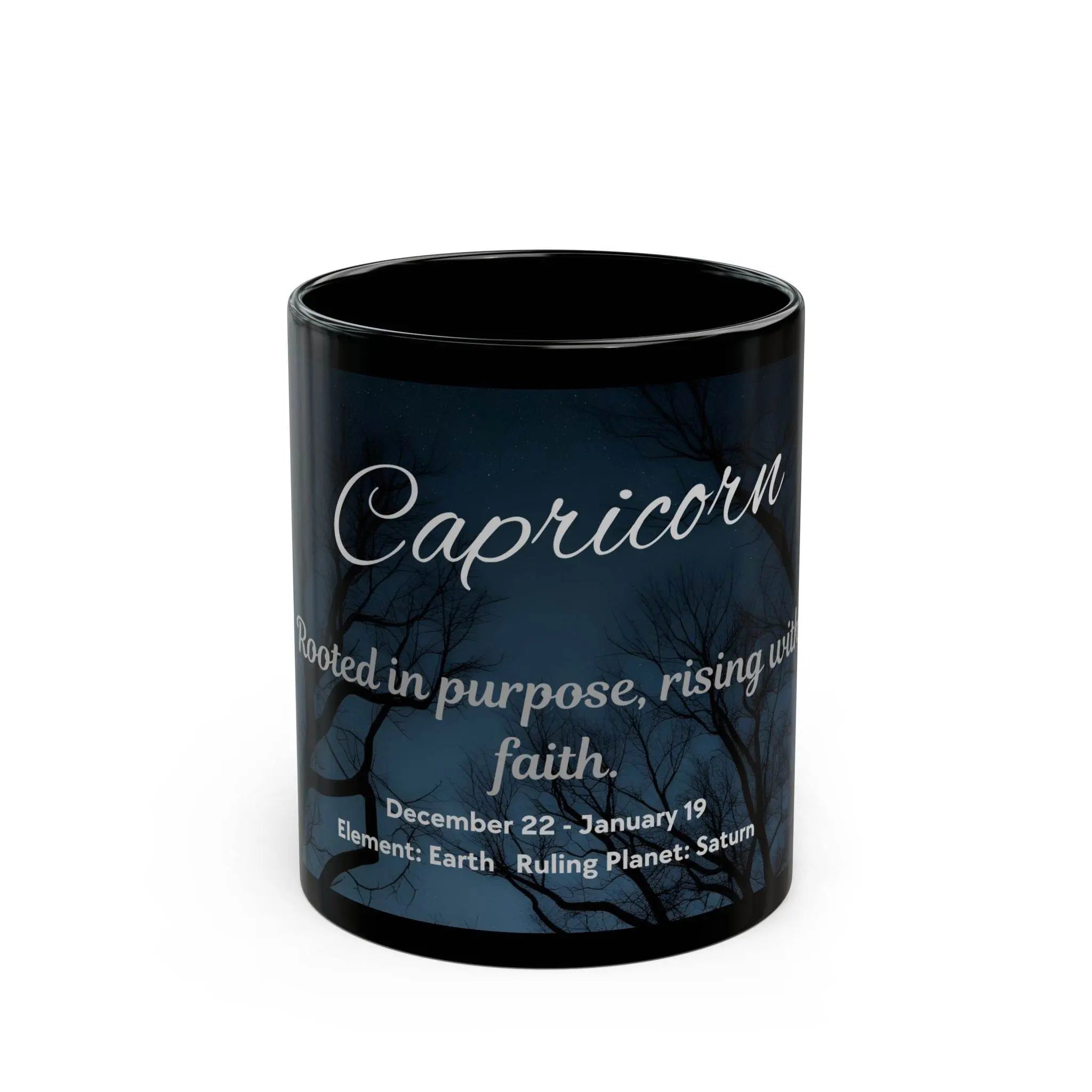 Capricorn Zodiac Mug – “Rooted in Purpose” | Glossy Ceramic, Astrology Gift (11oz/15oz) - Our Sacred Serenity Store