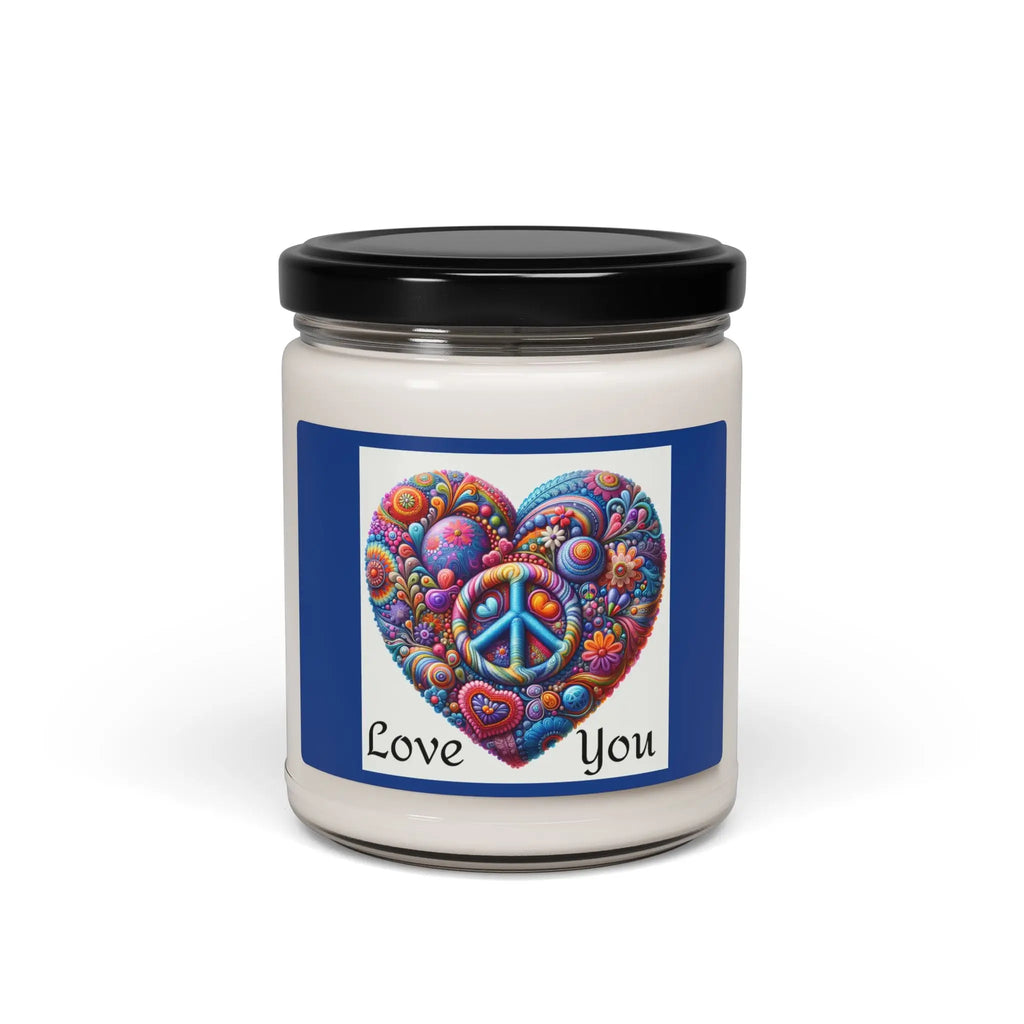 Soy Candle - Hippie Heart 'Love You' Scented 9oz Printify