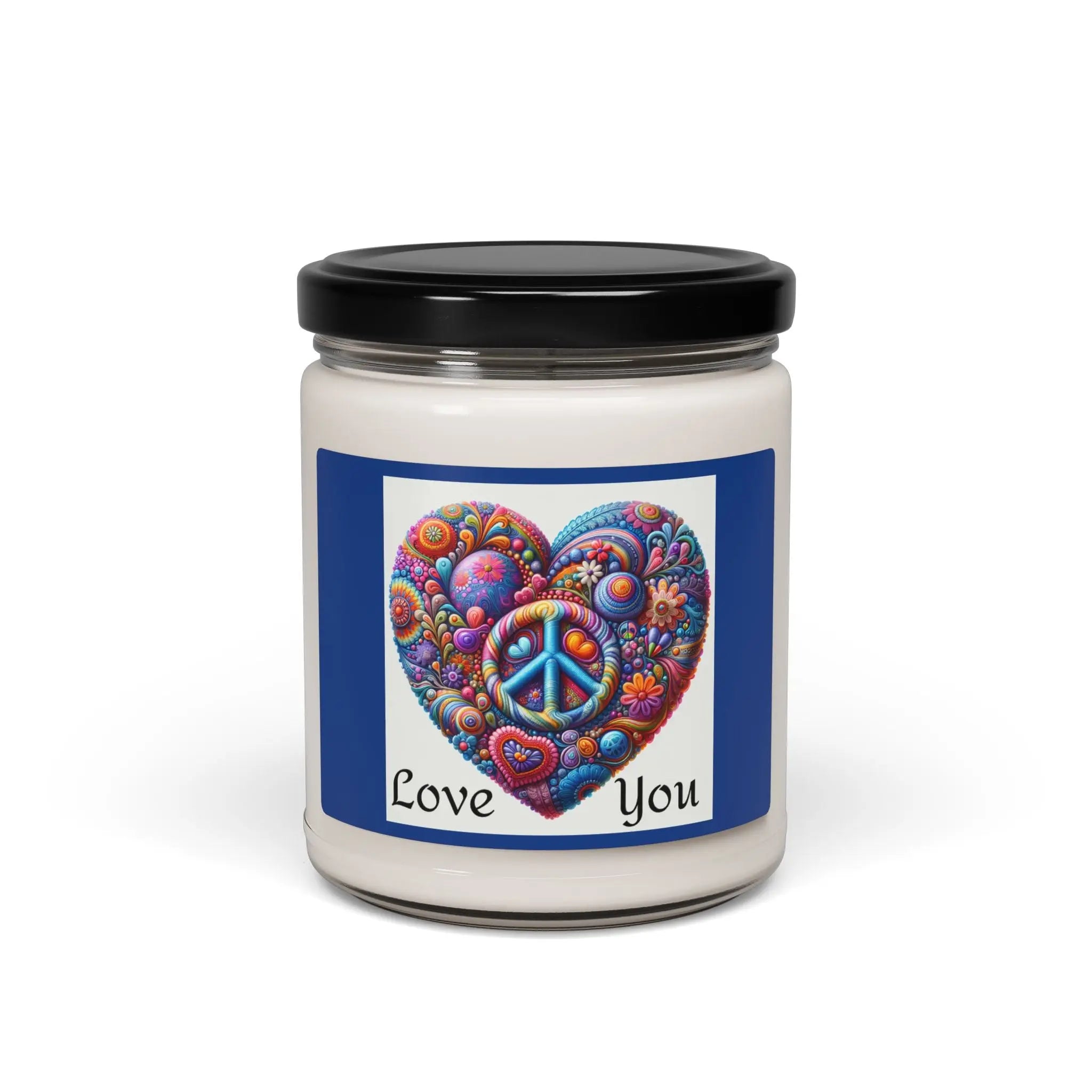 Soy Candle - Hippie Heart 'Love You' Scented 9oz Printify
