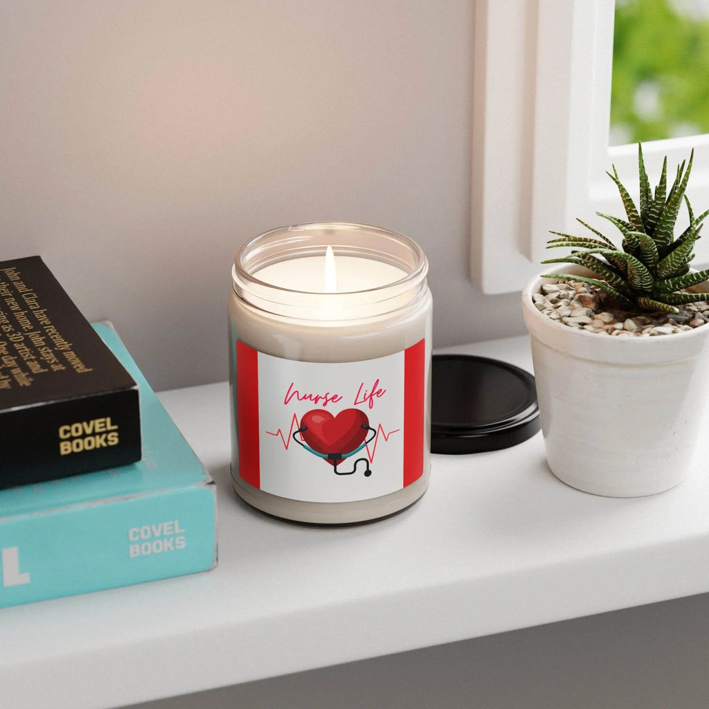 Candle, Nurse Life design, aromatherapy gift, relaxing home decor, healthcare worker present, scented soy candle - Our Sacred Serenity Store