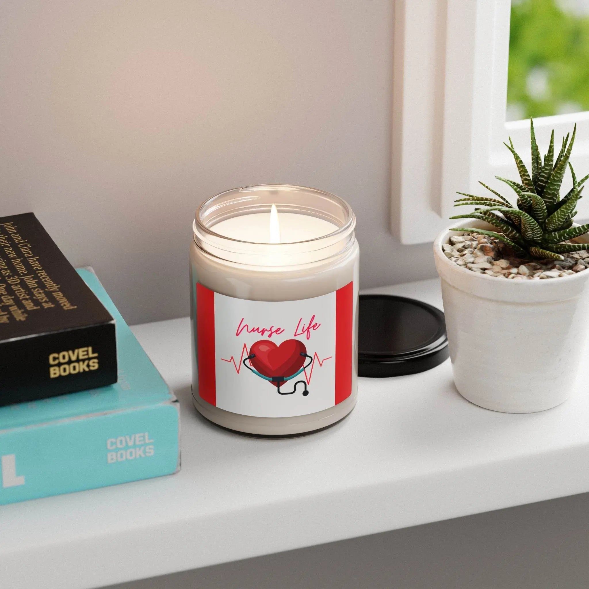 Candle, Nurse Life design, aromatherapy gift, relaxing home decor, healthcare worker present, scented soy candle - Our Sacred Serenity Store