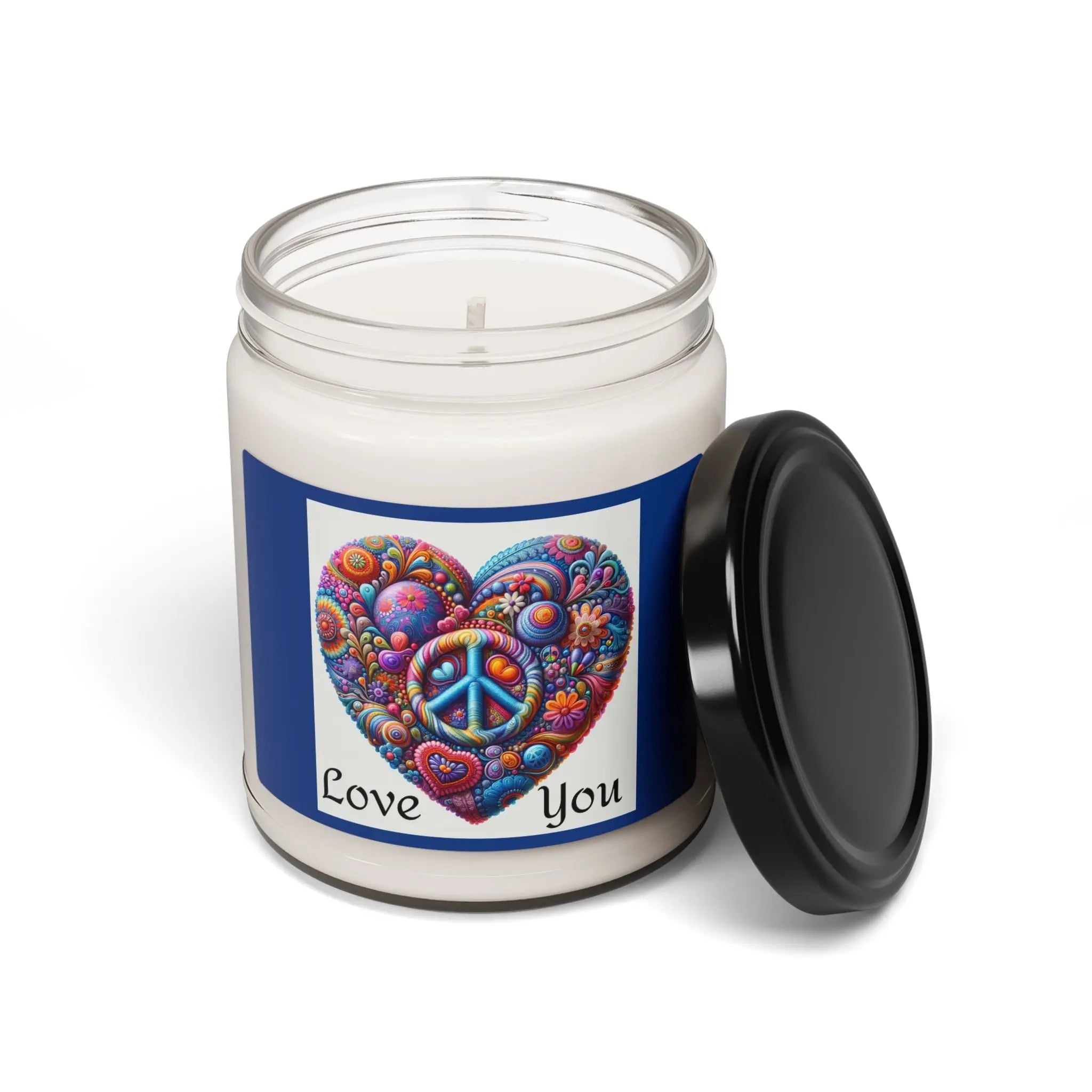 Soy Candle - Hippie Heart 'Love You' Scented 9oz Printify