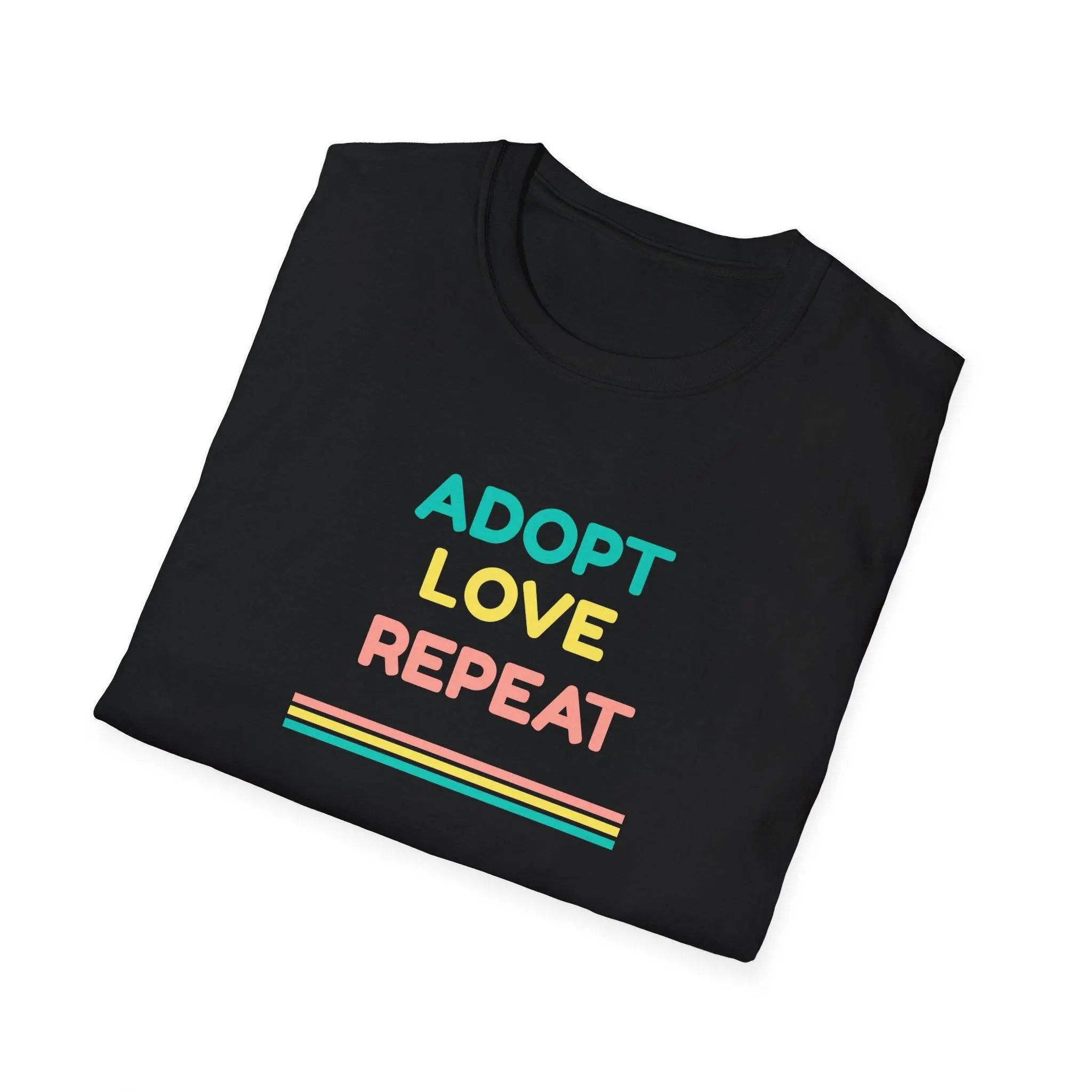 Adopt Love Repeat Unisex Softstyle T-Shirt - Perfect for Animal Lovers - Our Sacred Serenity Store