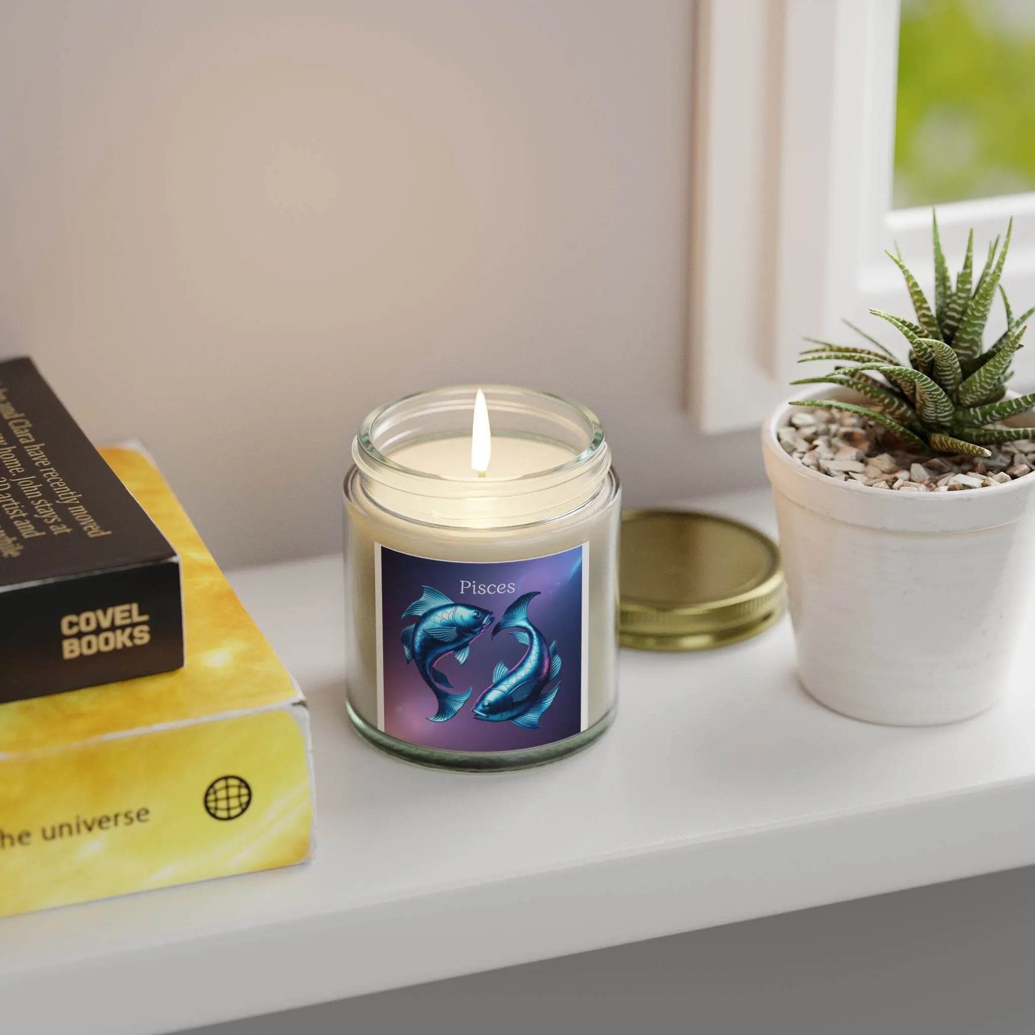 Pisces Scented Candles, Coconut Apricot Wax, Astrology Gift, Home Decor, Birthday Gift, Meditation Candle - Zodiac Sign - Our Sacred Serenity Store