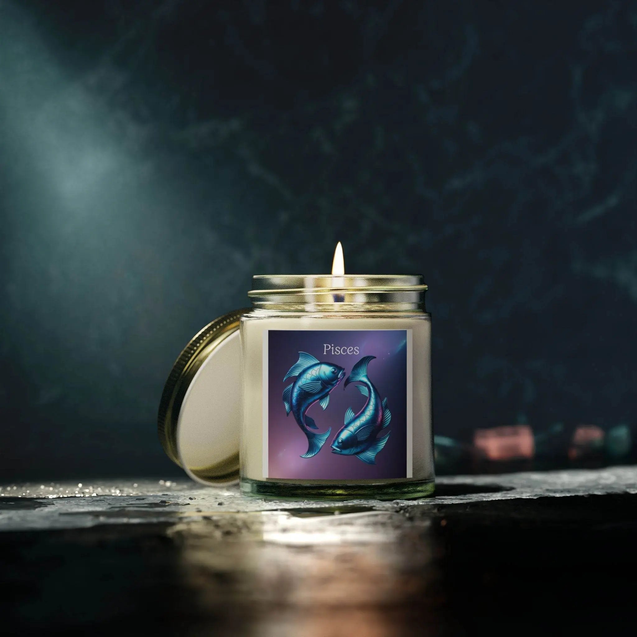 Pisces Scented Candles, Coconut Apricot Wax, Astrology Gift, Home Decor, Birthday Gift, Meditation Candle - Zodiac Sign - Our Sacred Serenity Store