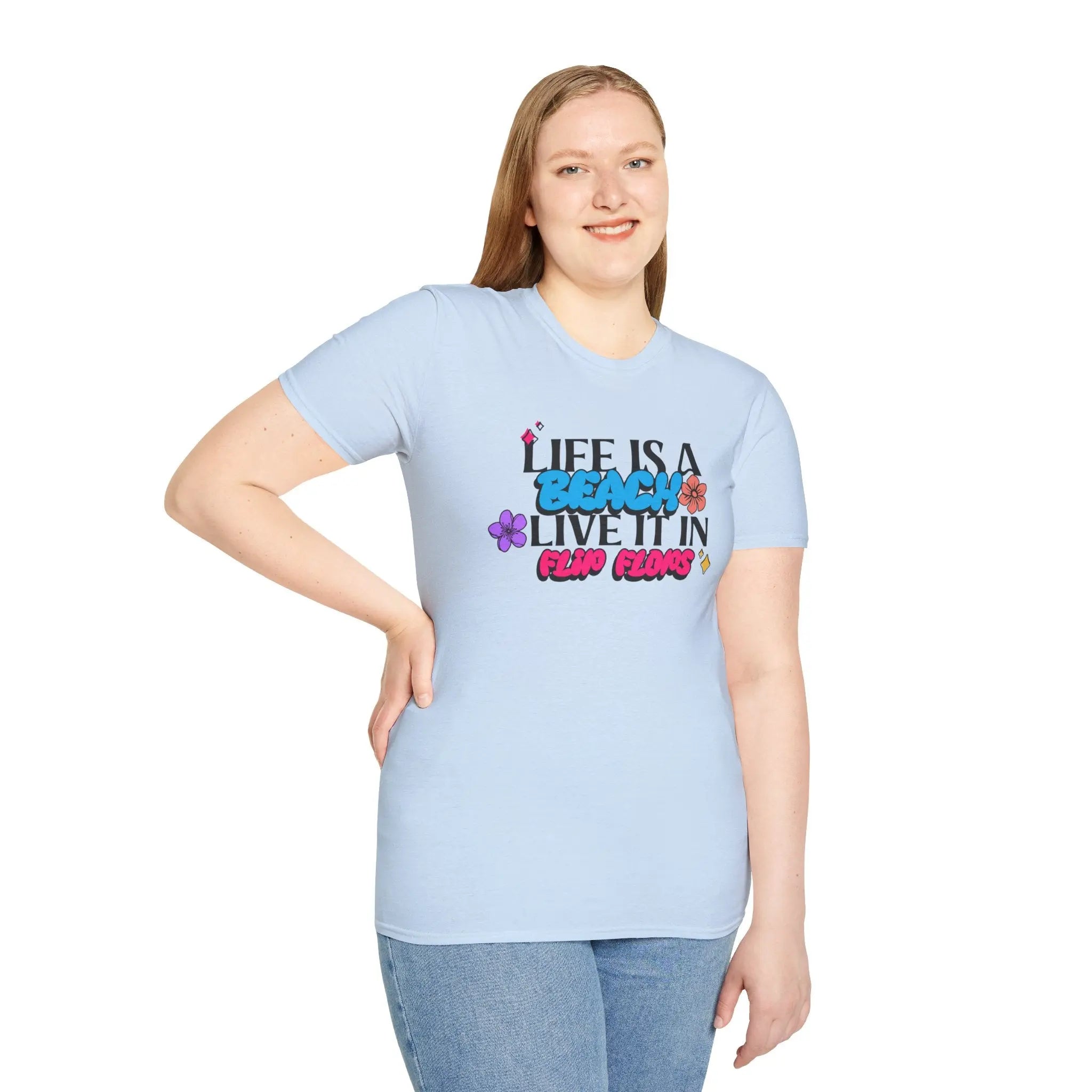 🌴 Life is a Beach, So Live It in Flip Flops T-Shirt Printify