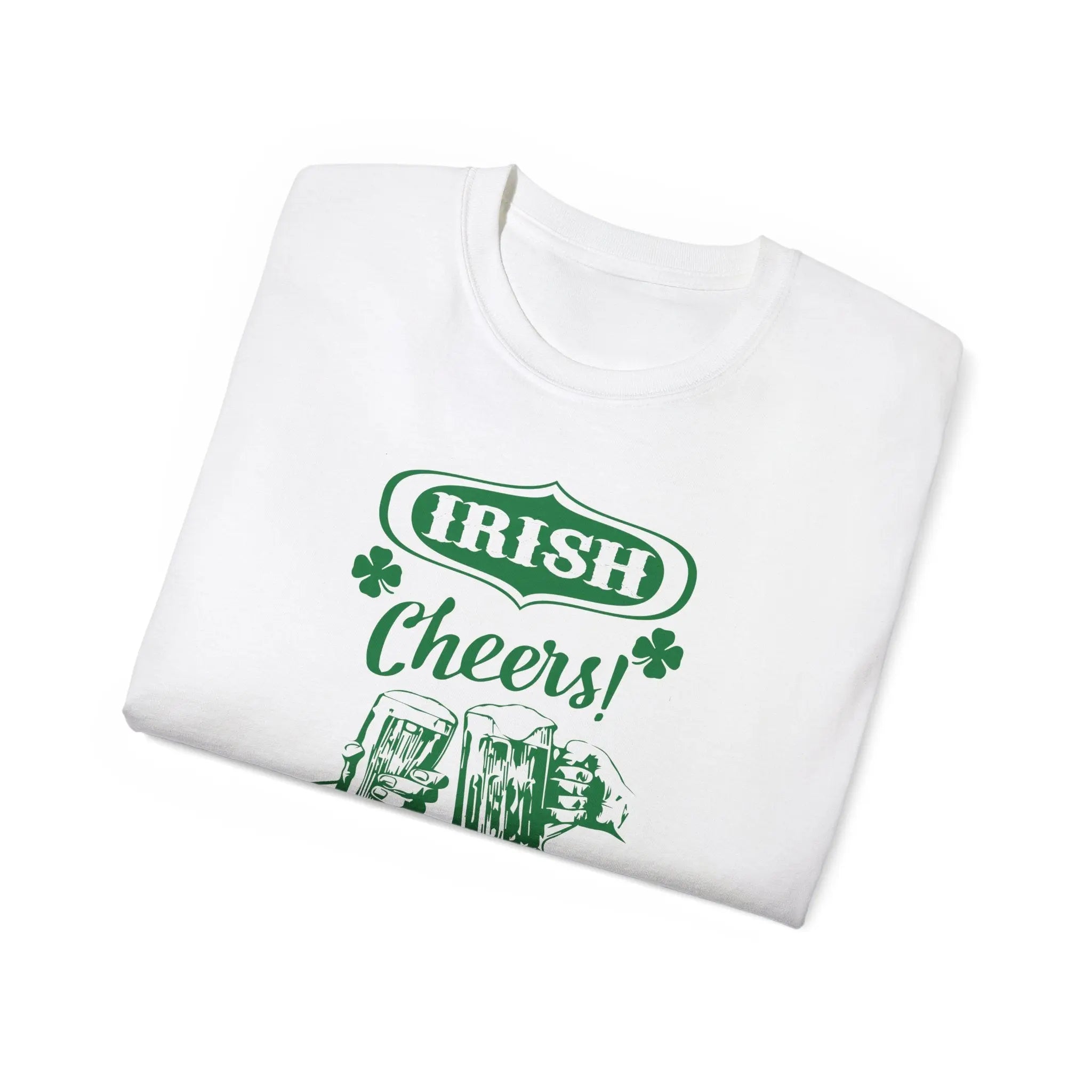 Irish Cheers Classic Design T-Shirt Exudes a Festive Vibe for St. Patrick's Day Printify