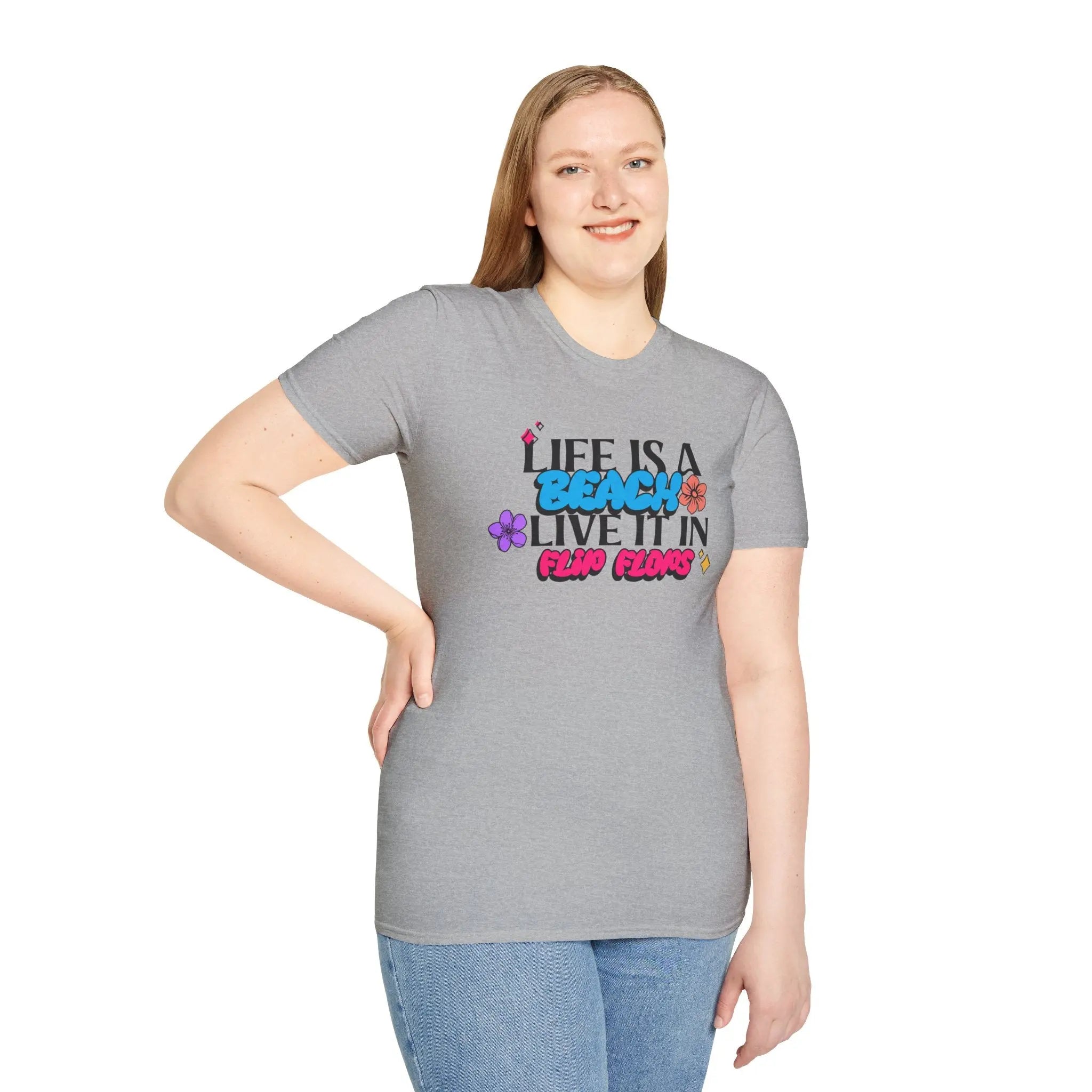 🌴 Life is a Beach, So Live It in Flip Flops T-Shirt Printify