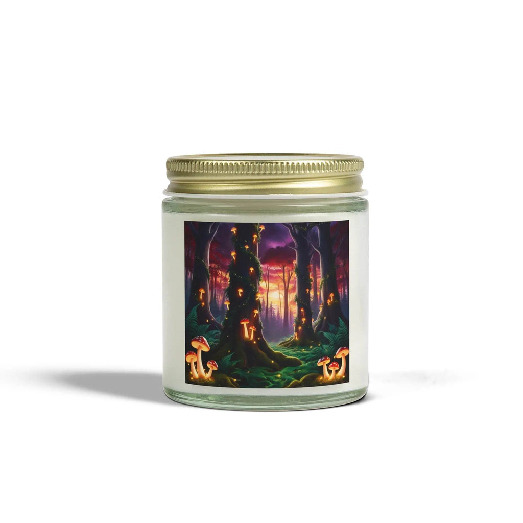 Scented Candles - Mystical Forest Coconut Apricot Wax (4oz, 9oz), Ethereal Mushrooms Design, Relaxing Candle, Home Decor, Aromatherapy - Our Sacred Serenity Store