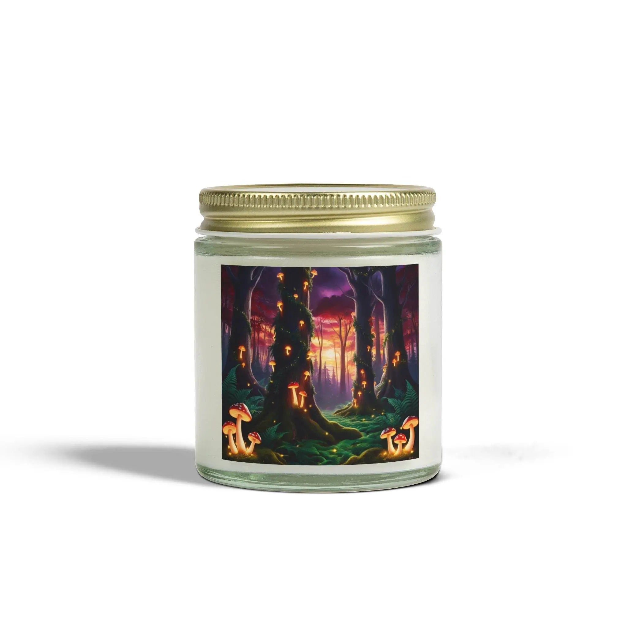 Scented Candles - Mystical Forest Coconut Apricot Wax (4oz, 9oz), Ethereal Mushrooms Design, Relaxing Candle, Home Decor, Aromatherapy - Our Sacred Serenity Store