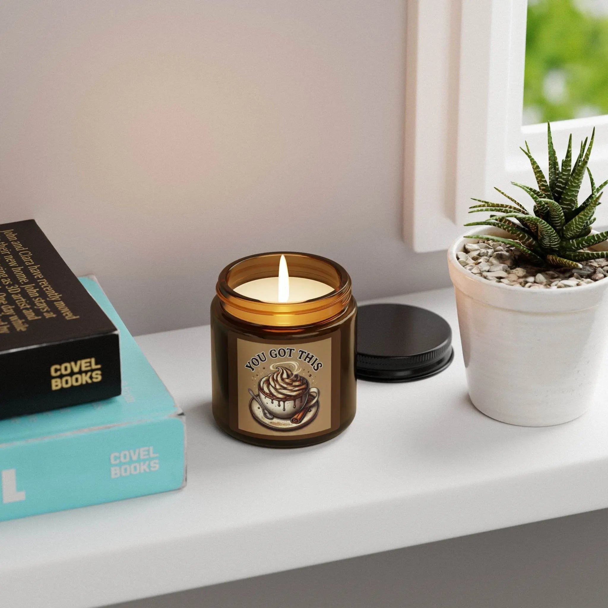 Scented Soy Candle (Multi-Size, Amber Jar) Coffee Mug Design - Our Sacred Serenity Store