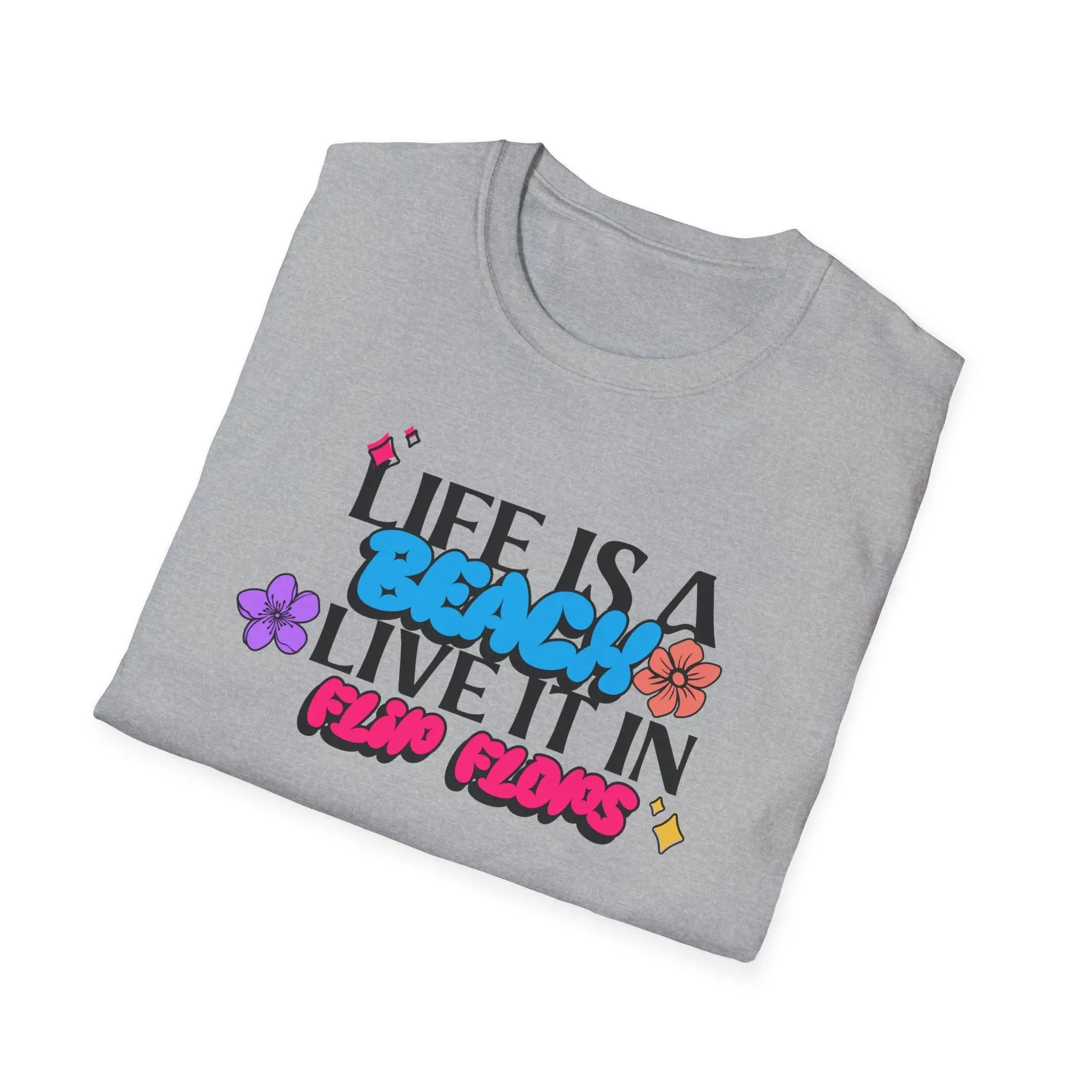 🌴 Life is a Beach, So Live It in Flip Flops T-Shirt Printify