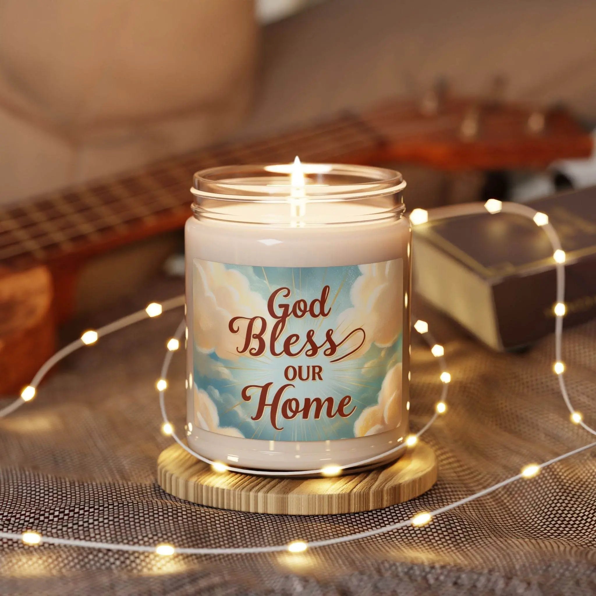 Scented Candle, God Bless Our Home, Prayer Candle, Religious Candle, Housewarming Gift, Home Decor - Our Sacred Serenity Store
