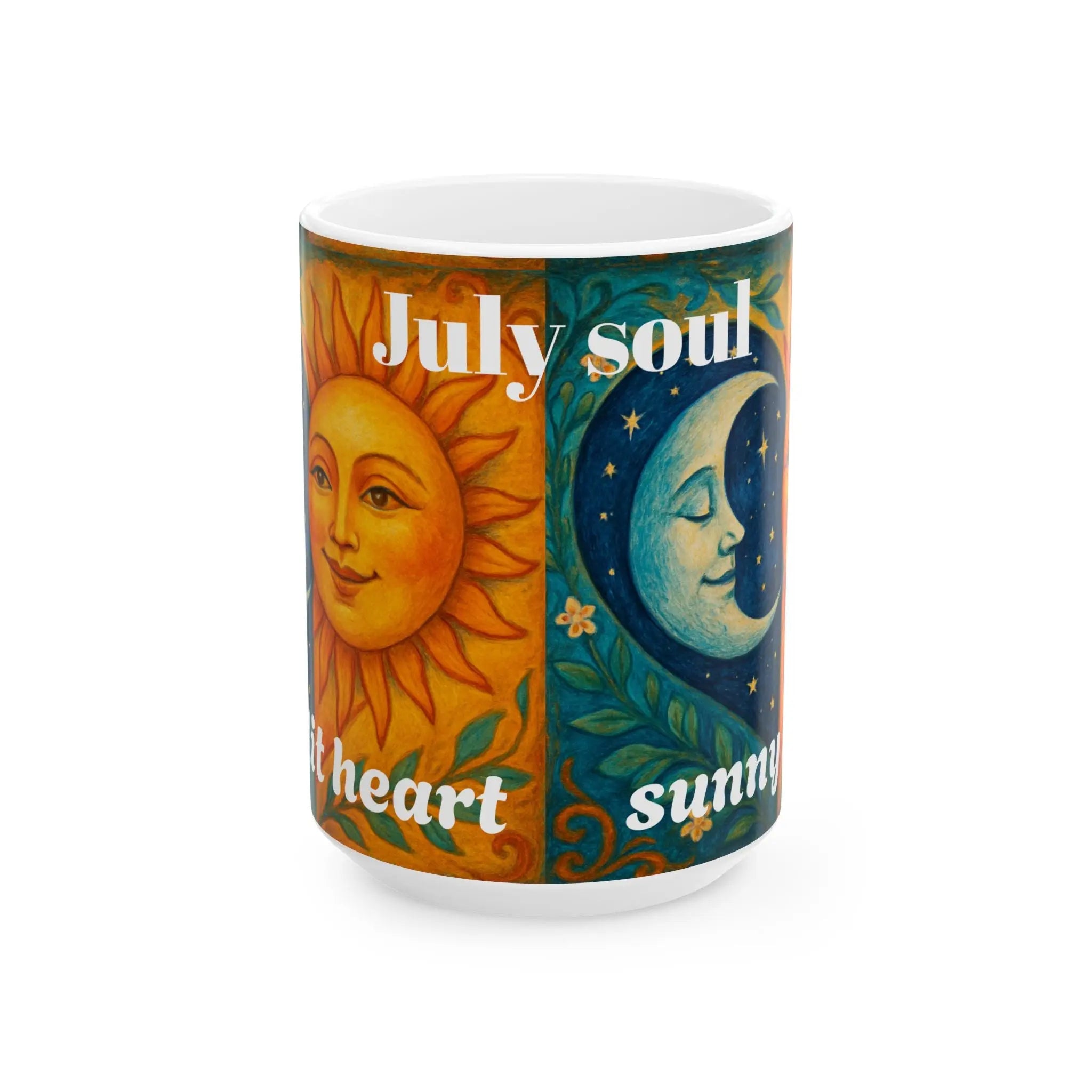 July Soul: Moonlit Heart, Sunny Spirit” Ceramic Mug Printify