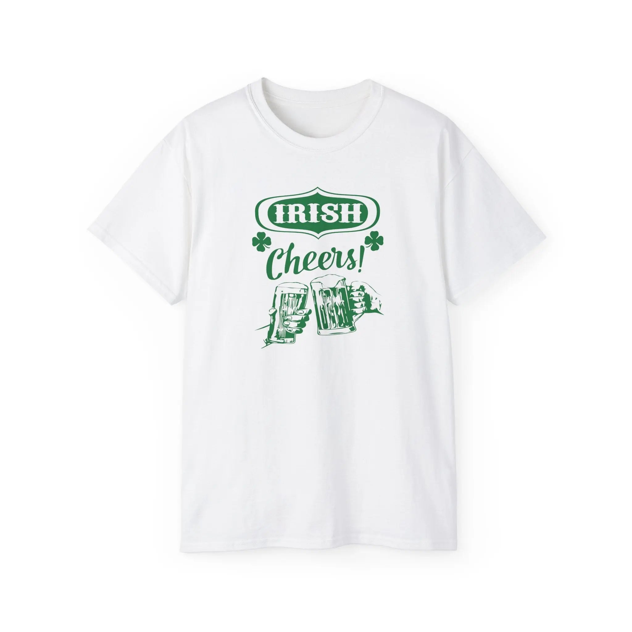 Irish Cheers Classic Design T-Shirt Exudes a Festive Vibe for St. Patrick's Day Printify