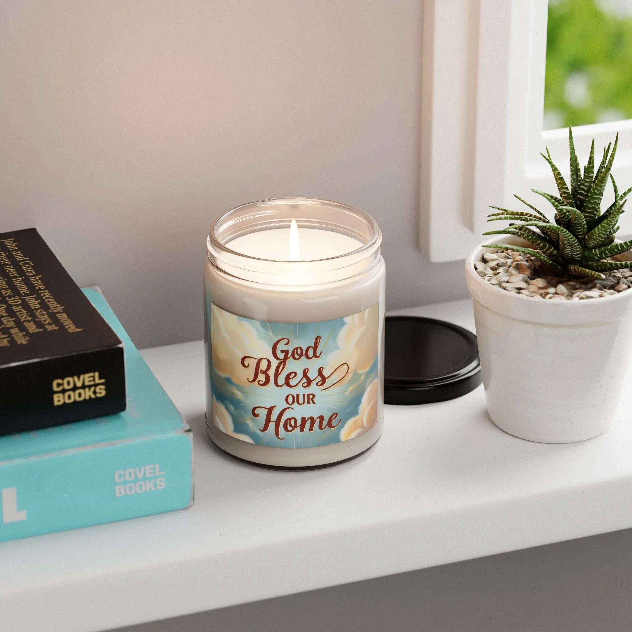Scented Candle, God Bless Our Home, Prayer Candle, Religious Candle, Housewarming Gift, Home Decor - Our Sacred Serenity Store