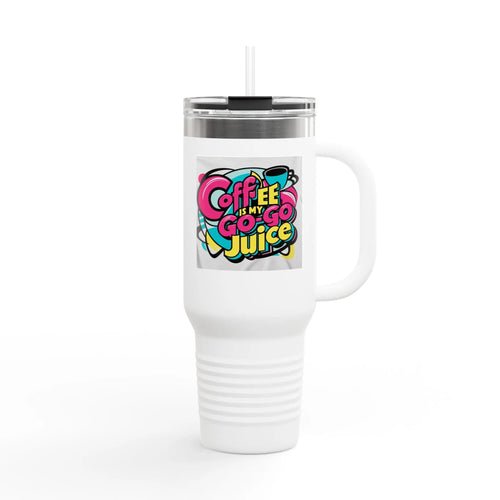 "Coffee Is My Go Go Juice" 40oz Insulated Travel Mug Printify