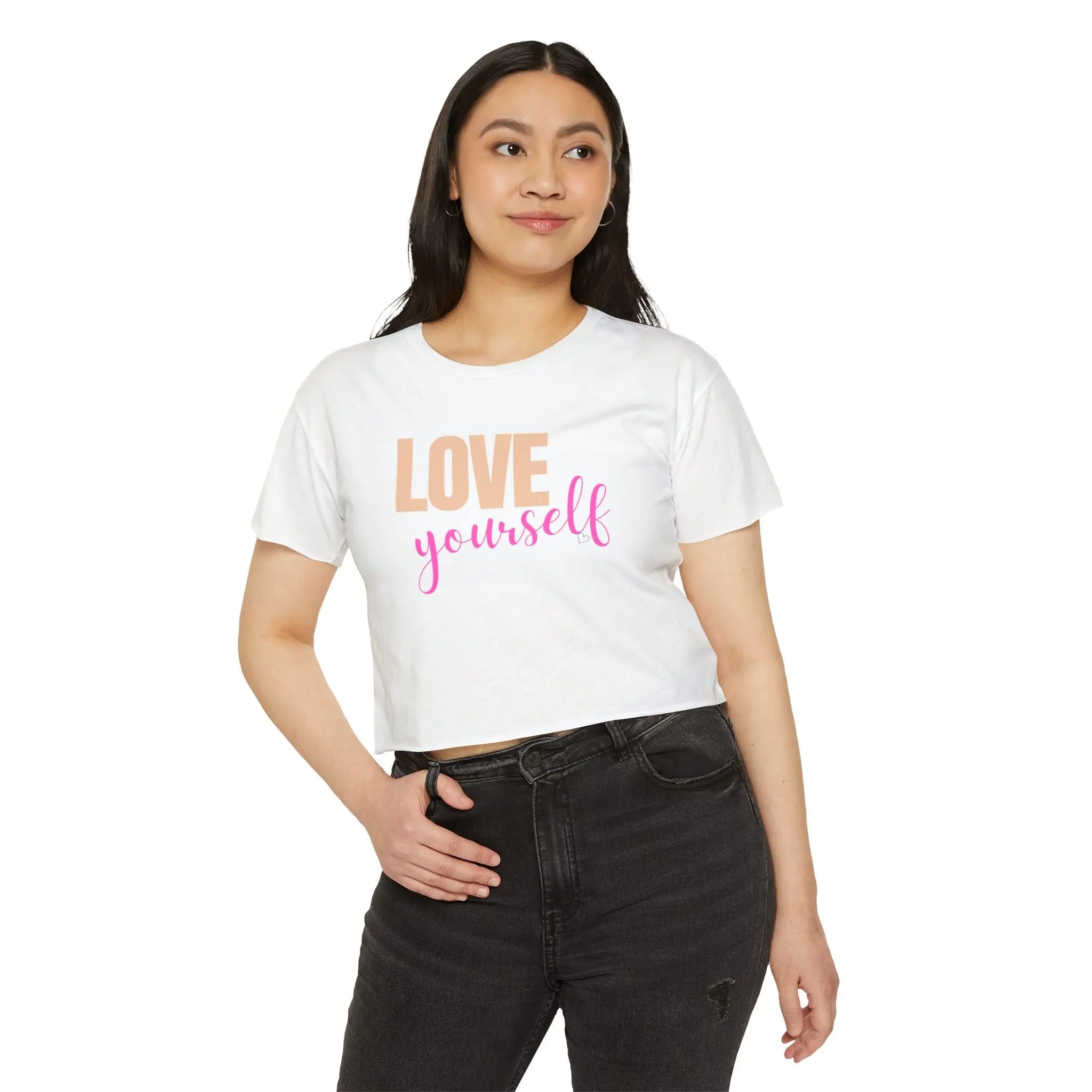 Love Yourself Festival Crop Top – Boho Summer Style Printify