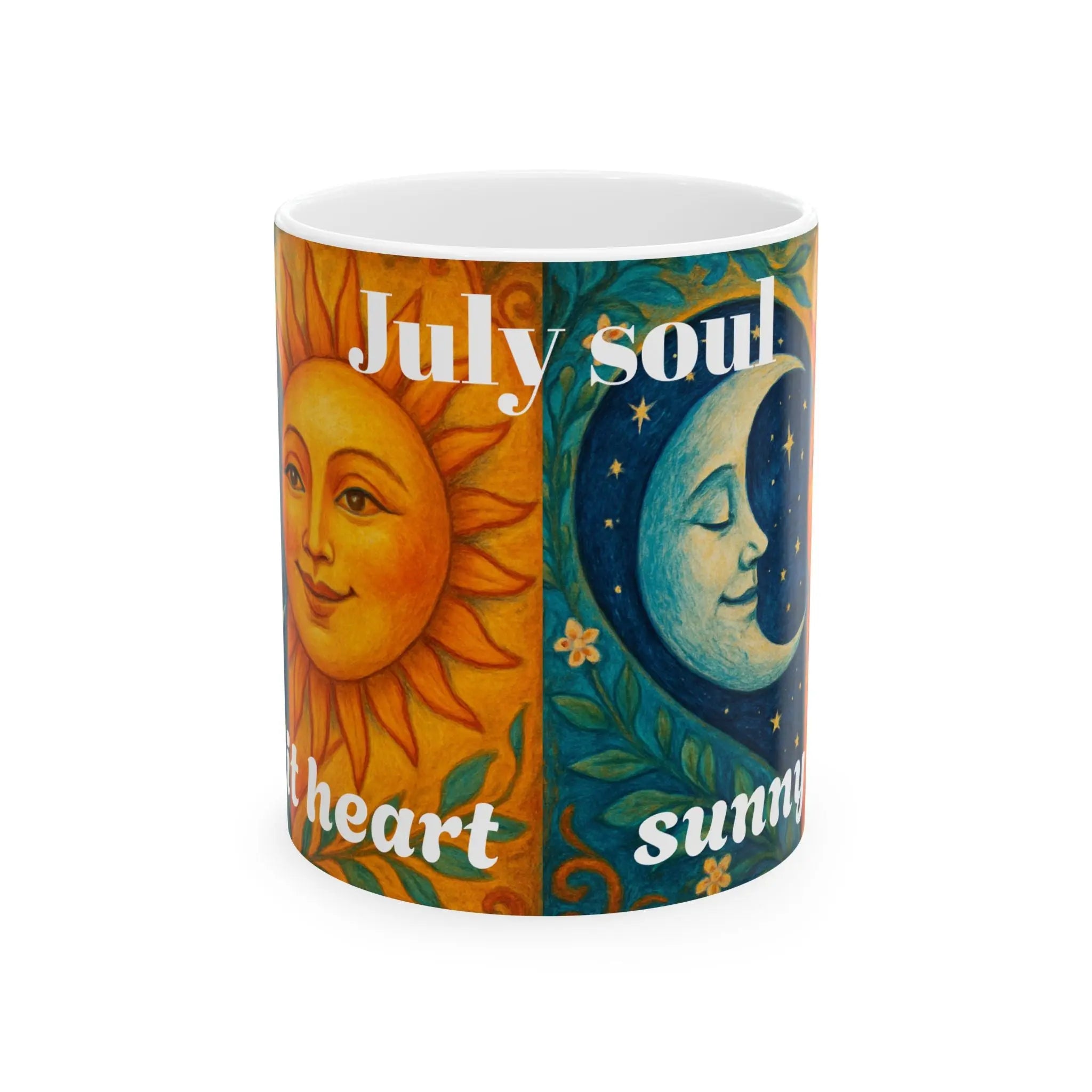 July Soul: Moonlit Heart, Sunny Spirit” Ceramic Mug Printify