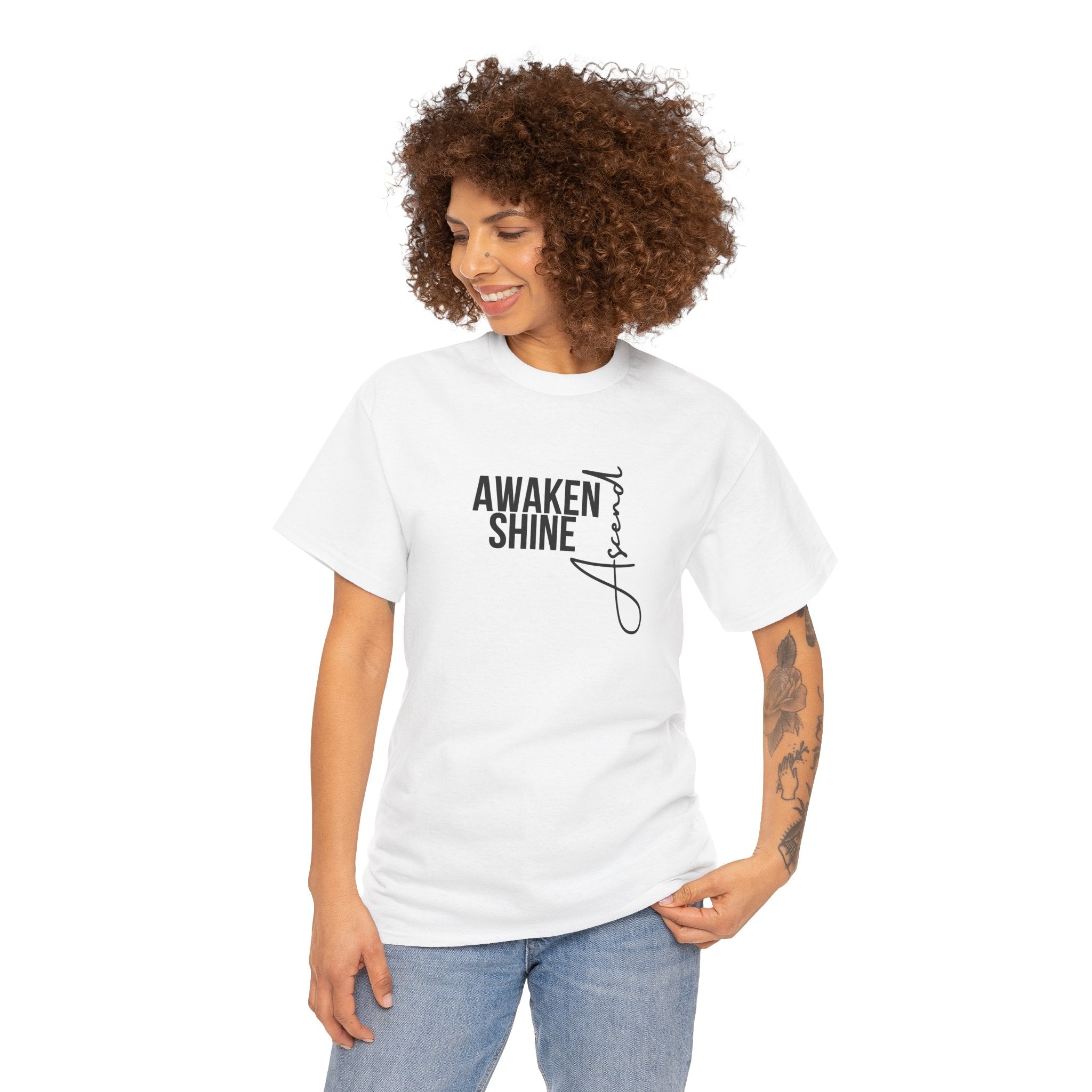 Awaken, Shine & Ascend Unisex Tee – Inspirational Graphic