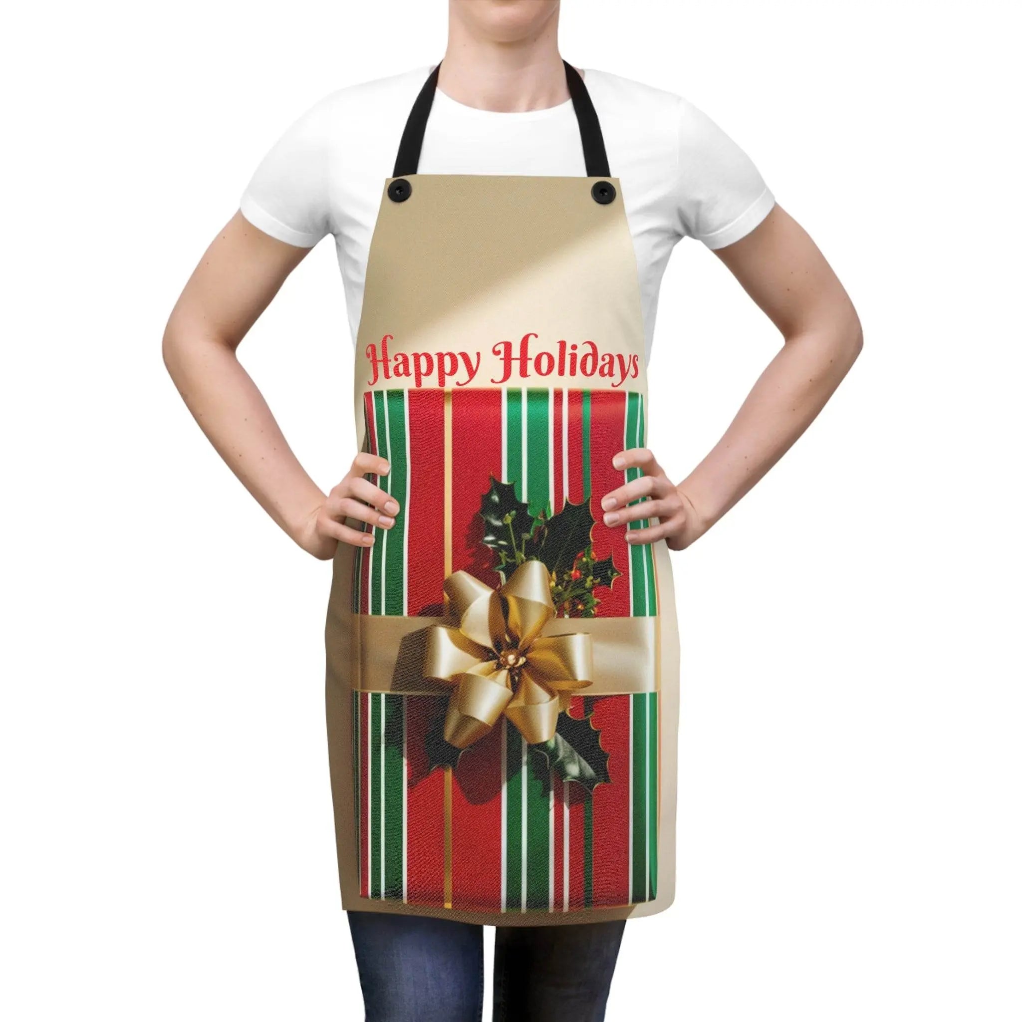 Holidays Apron - Cute Kitchen Cooking Gift, Christmas Thanksgiving BBQ Cooking Apron, Chef Apron with Pockets - Our Sacred Serenity Store
