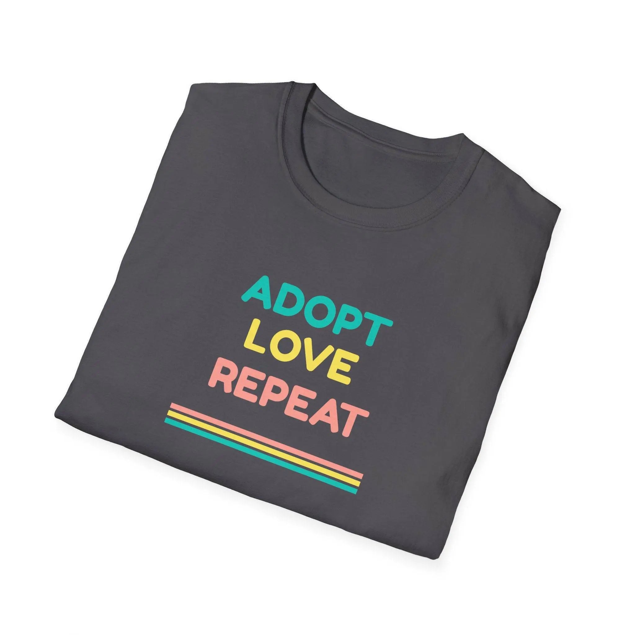 Adopt Love Repeat Unisex Softstyle T-Shirt - Perfect for Animal Lovers - Our Sacred Serenity Store