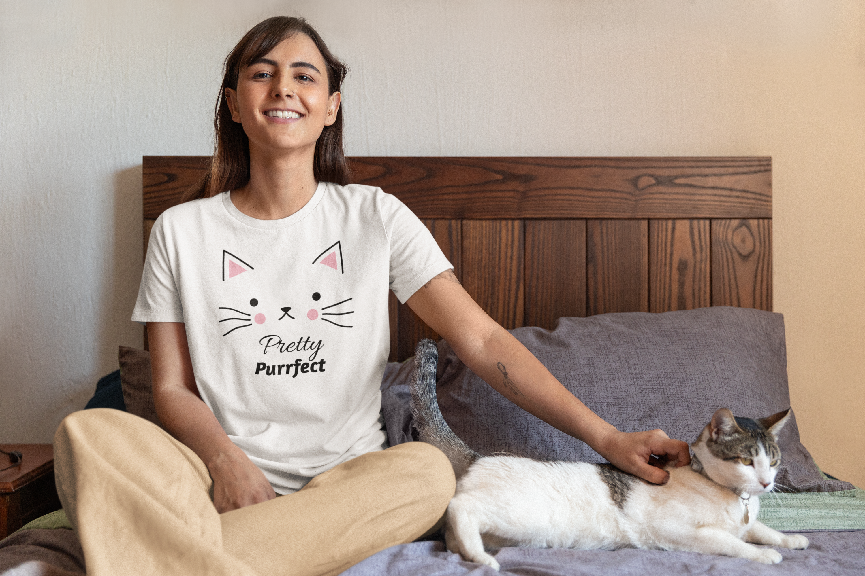 Pretty Purrfect Funny Cat T-Shirt – Cute Cat Lover Gift, Pet Parent Tee, Everyday Animal Lover Apparel